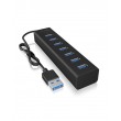 ICY BOX IB-HUB1700-U3 USB 3.2 Gen 1 (3.1 Gen 1) Type-A 5000 Mbit/s Black