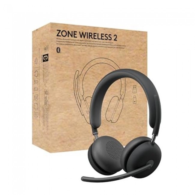 Logitech Zone Wireless 2 Headset Head-band Office/Call center USB Type-C Bluetooth Graphite Logitech Zone Wireless 2 Headset Head-band Office/Call center USB Type-C Bluetooth Graphite