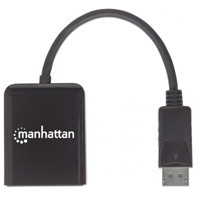 Manhattan DisplayPort 1.2 to 2-Port DisplayPort 1.2 Splitter Hub with MST, 4K@30Hz, USB-A Powered, Video Wall Function, Black, MST Multi-Stream Transport, 3 Year Warranty