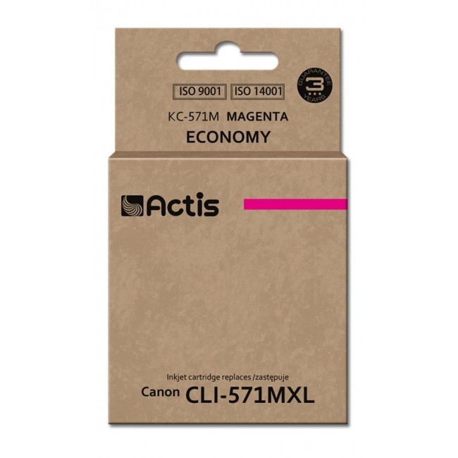 Actis KC-571M Tinte (Ersatz f r Canon CLI-571M Standard 12 ml magenta)