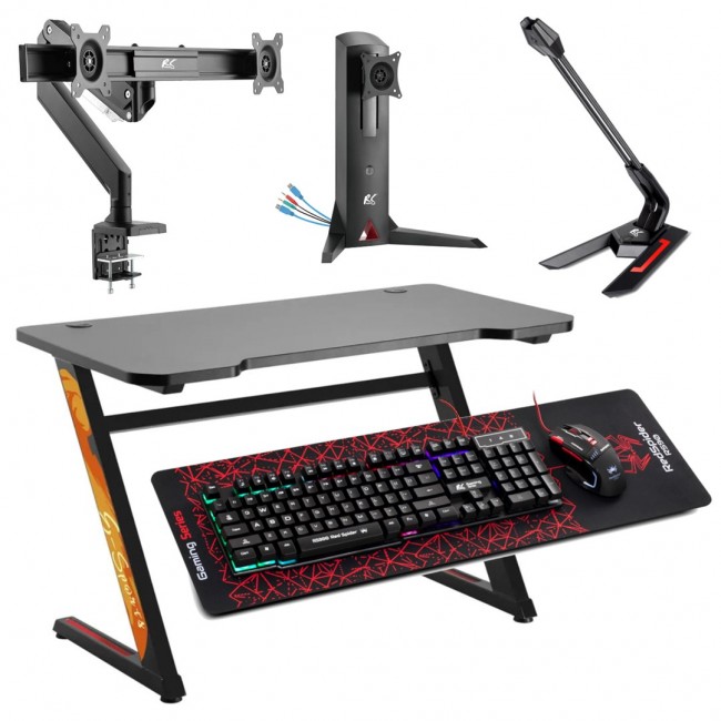 NanoRS RS120 Gaming Computer Desk, Modern Design, Light and Stable ( 50kg max load), Black & Orange, NanoRS RS120 Gaming Computer Desk, Modern Design, Light and Stable ( 50kg max load), Black & Orange,