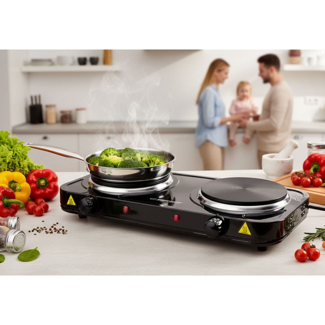 Esperanza EKH010K Electric cooker, top, 2 heating fields, black