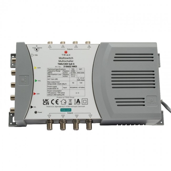Triax 318602 satellite multiswitch 5 inputs 8 outputs