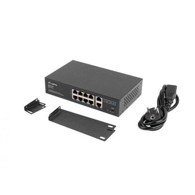 Lanberg RSFE-8P-2GE-120 network switch Unmanaged Gigabit Ethernet (10/100/1000) Power over Ethernet (PoE) 1U Black Lanberg RSFE-8P-2GE-120 network switch Unmanaged Gigabit Ethernet (10/100/1000) Power over Ethernet (PoE) 1U Black