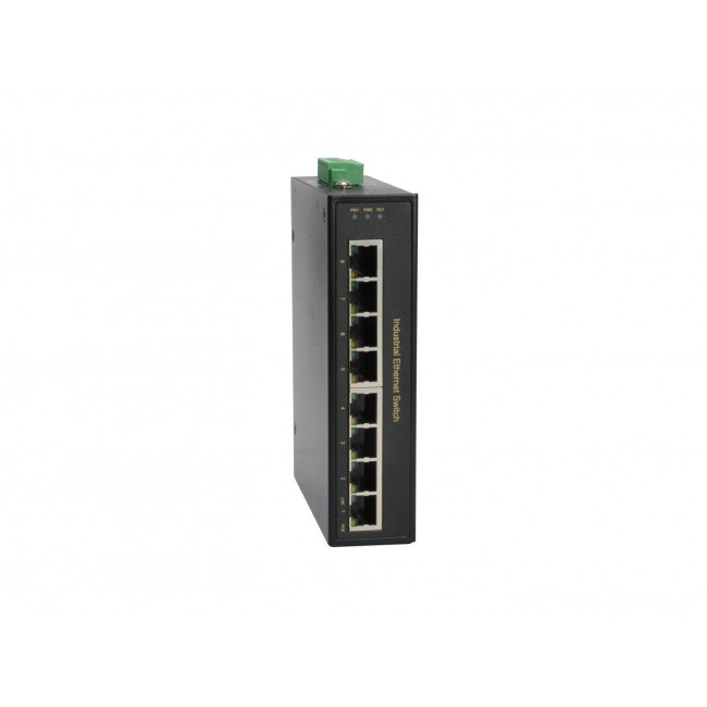 LevelOne 8-Port Fast Ethernet PoE Industrial Switch, 4 PoE Outputs, 802.3at/af PoE, 126W, -40 C to 75 C