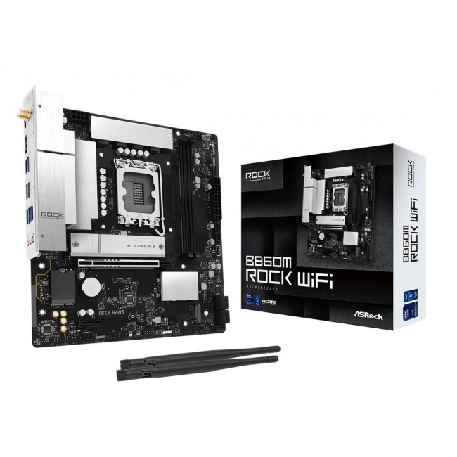 Asrock B860M Rock WiFi Intel B860 LGA 1851 (Socket V1) micro ATX Asrock B860M Rock WiFi Intel B860 LGA 1851 (Socket V1) micro ATX