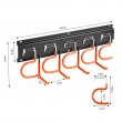 Maclean Wall-Mounted Garden Tool Organizer, steel, with hooks, max. load 30 kg, width 40 cm, MC-193