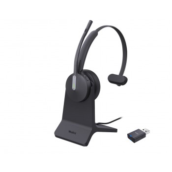 Yealink WH64 Hybrid Mono with Charging Stand Headset Wireless Head-band Office/Call center Micro-USB Bluetooth Black