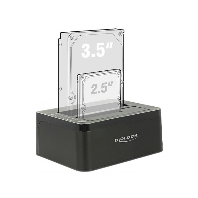 DeLOCK 62661 storage drive docking station USB 3.2 Gen 1 (3.1 Gen 1) Type-B Black