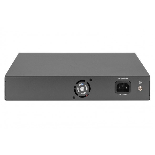 Digitus 16 Port Fast Ethernet PoE Switch , 2 Gigabit Uplinks (RJ45 / SFP)
