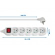 Esperanza ELK215W Power strip 5GN/3M White