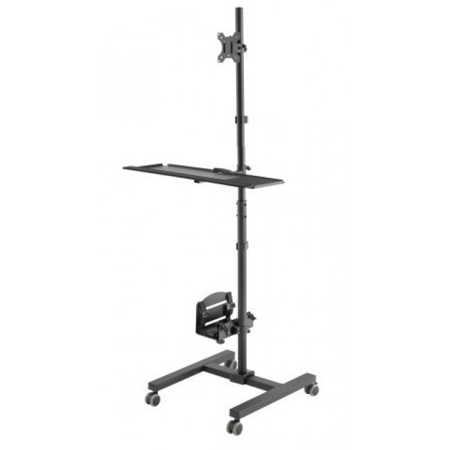 Maclean professional stand, mobile computer station on wheels, max 17 Maclean professional stand, mobile computer station on wheels, max 17