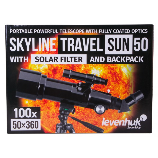 Levenhuk Skyline Travel Sun 50 Refractor 135x Black, Silver Levenhuk Skyline Travel Sun 50 Refractor 135x Black, Silver