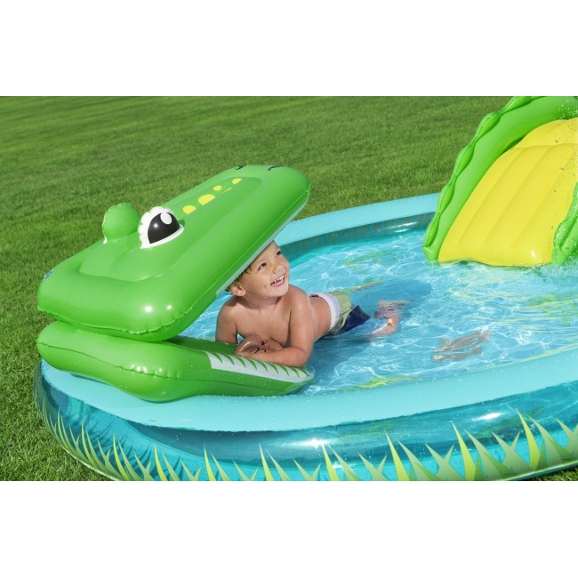 Bestway Crocodile Cove Kids Inflatable Water Play Center and Pool 2.24 m x 1.81 m x 72 cm