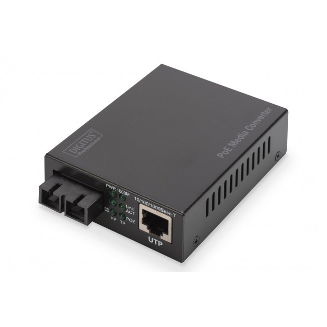 Digitus Gigabit PoE media converter, RJ45 / SC, SM, PSE Digitus Gigabit PoE media converter, RJ45 / SC, SM, PSE