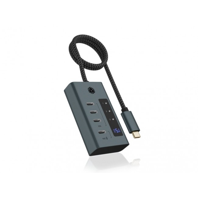ICY BOX IB-HUB1454-C31 USB 3.2 Gen 1 (3.1 Gen 1) Type-C 10000 Mbit/s Blue, Grey