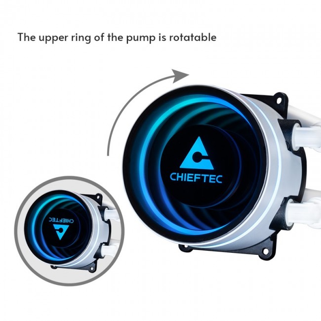 Chieftec ICEBERG 240-RGB-W Computer case All-in-one liquid cooler 12 cm White