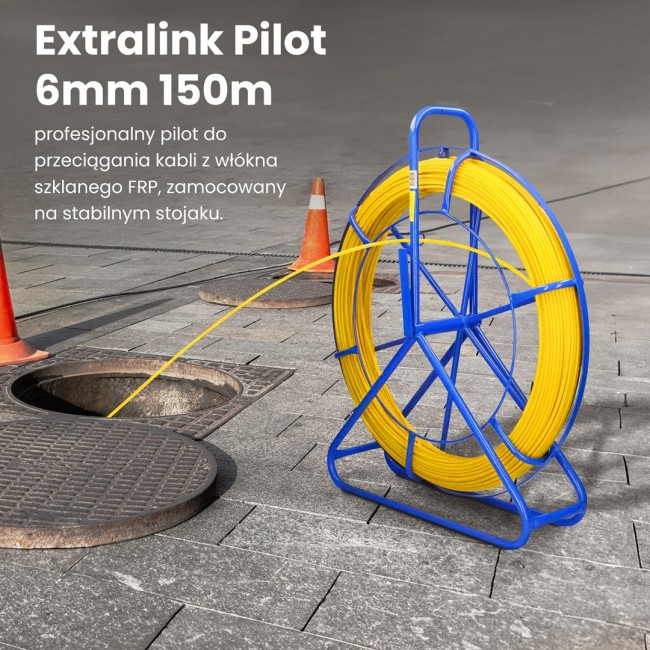 Extralink Cable pulling rod Pilot 6mm 150m glass fibre FRP, d. 6mm, l. 150m, yellow