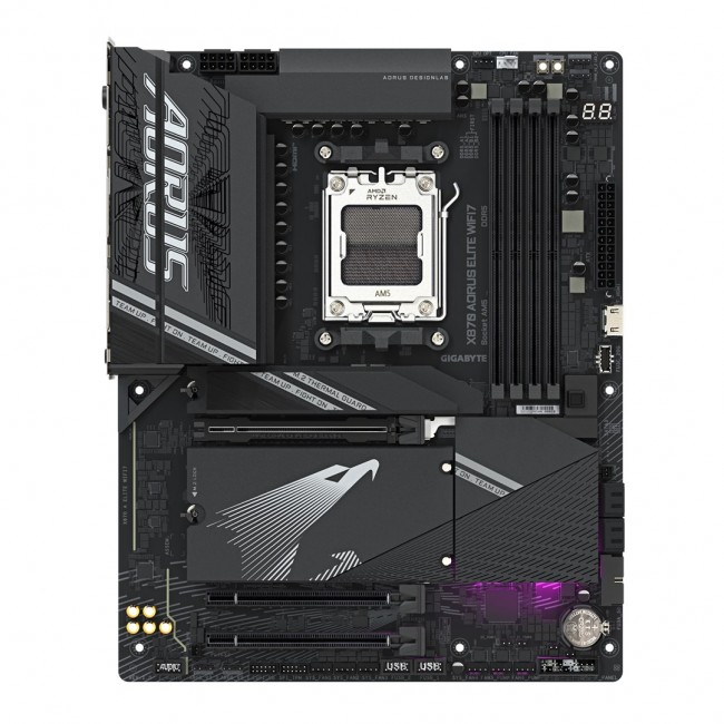 GIGABYTE X870 AORUS ELITE WIFI7 Motherboard - Supports AMD Ryzen 9000 CPUs, 16+2+2 phases VRM, up to 8000MHz DDR5 (OC), 3xPCIe 5.0 + 1xPCIe 4.0, Wi-Fi 7, 2.5GbE LAN, USB 4