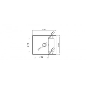 Pyramis Sink Mido 62X50 1B 1D Black
