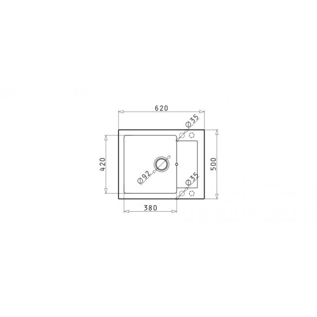 Pyramis Sink Mido 62X50 1B 1D Black