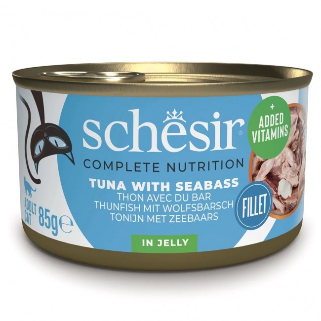 SCHESIR in jelly Tuna with sea bass - wet cat food - 85 g SCHESIR in jelly Tuna with sea bass - wet cat food - 85 g