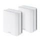 ASUS ZenWiFi BT10 (2pk) Tri-band (2.4 GHz / 5 GHz / 6 GHz) Wi-Fi 7 (802.11be) White 3 Internal ASUS ZenWiFi BT10 (2pk) Tri-band (2.4 GHz / 5 GHz / 6 GHz) Wi-Fi 7 (802.11be) White 3 Internal