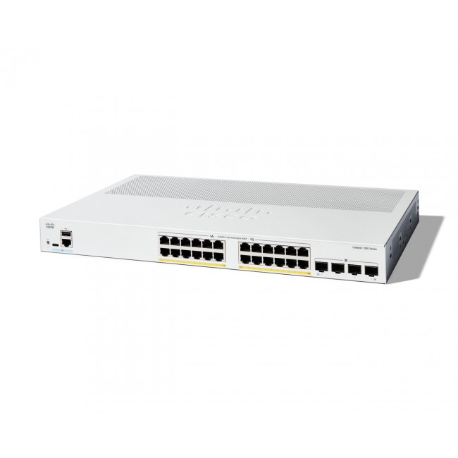 Cisco Catalyst 1300-24P-4G Managed Switch, 24 Port GE, PoE, 4x1GE SFP, Limited Lifetime Protection (C1300-24P-4G) Cisco Catalyst 1300-24P-4G Managed Switch, 24 Port GE, PoE, 4x1GE SFP, Limited Lifetime Protection (C1300-24P-4G)