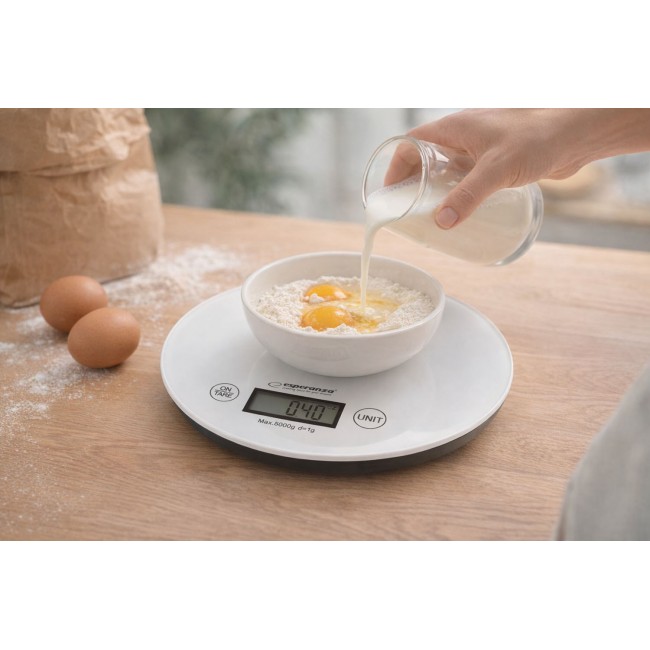 Esperanza EKS003W Electronic Kitchen Scale White Round