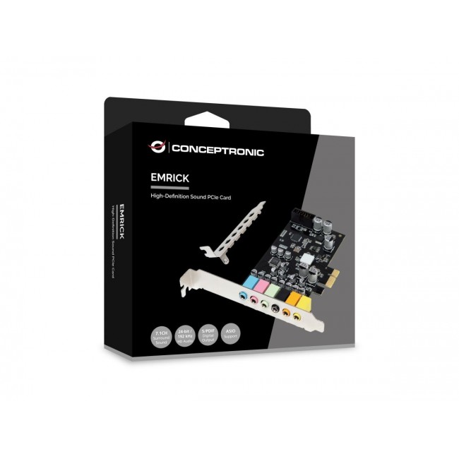 Conceptronic EMRICK15B High-Definition Sound PCIe Card, 7.1CH Conceptronic EMRICK15B High-Definition Sound PCIe Card, 7.1CH