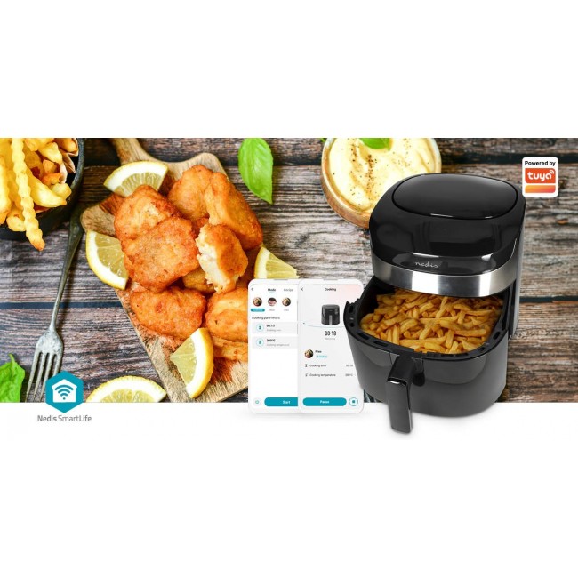 Nedis KAAF180BKW fryer Single 7.2 L Stand-alone 1800 W Hot air fryer Black