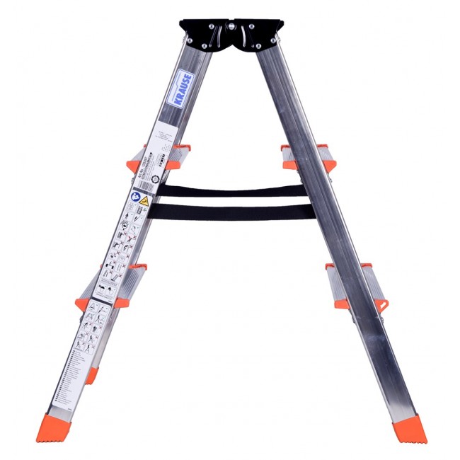 Krause Dopplo double-sided step ladder silver