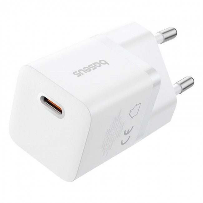Baseus P10110909213-00 USB-C GaN5 mini 25W mains charger White Baseus P10110909213-00 USB-C GaN5 mini 25W mains charger White
