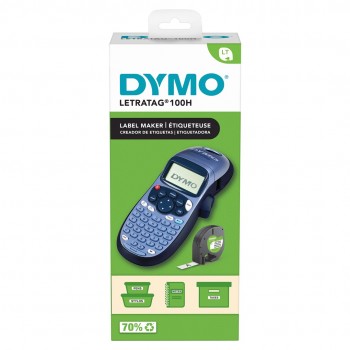 DYMO LetraTag LT-100H Handheld Label Maker | ABC Keyboard Label Printer with Easy-to-Use13 Character LCD Screen | for Home or Office | Blue