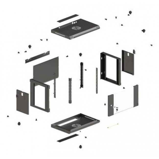 Lanberg WF03-5306-10B rack cabinet 6U Wall mounted rack Black