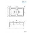 2-bowl steel sink - overlay