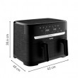 TEFAL Dual Easy Fry Essential Airfryer EY901N, Power 2700 W, Capacity 8.3 L, Black
