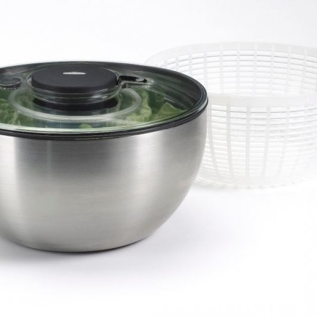 OXO 1071497 salad spinner Stainless steel Button