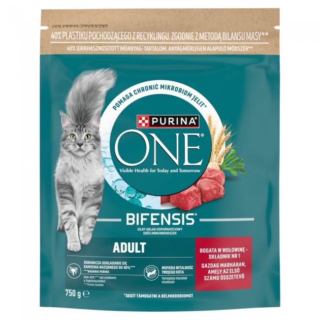PURINA One Bifensis Adult Rich in beef - dry cat food - 750g PURINA One Bifensis Adult Rich in beef - dry cat food - 750g