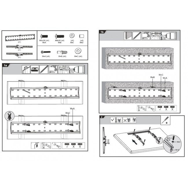 Adjustable Wall TV Bracket 37-85