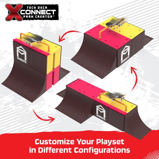 Tech Deck , Vert Wall 2.0, X-Connect Park Creator, Customizable and Buildable Ramp Set with Exclusive Fingerboard, Kids Toy for Boys and Girls Ages 6 and up