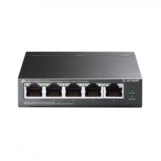 TP-Link 5-Port 10/100Mbps Desktop PoE Switch with 4-Port TP-Link 5-Port 10/100Mbps Desktop PoE Switch with 4-Port