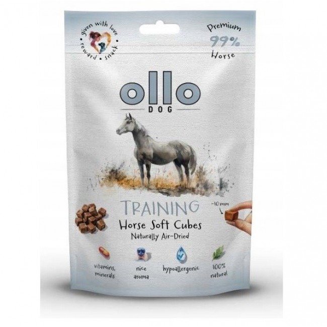 OLLO Air Dried Training Horse Cubes - dog treat - 80g
