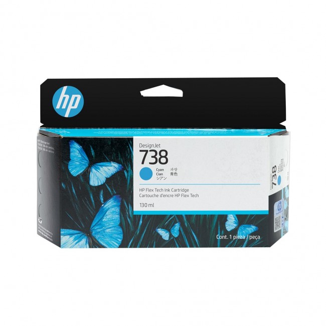 HP 738 130-ml Cyan DesignJet Ink Cartridge HP 738 130-ml Cyan DesignJet Ink Cartridge