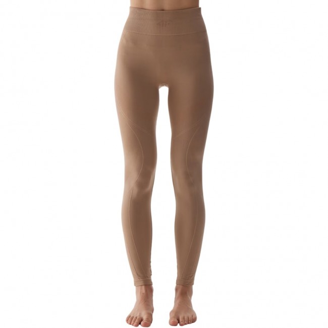 Women's thermoactive leggings 4F F157 light brown 4FWAW24USEAF157 82S M/L