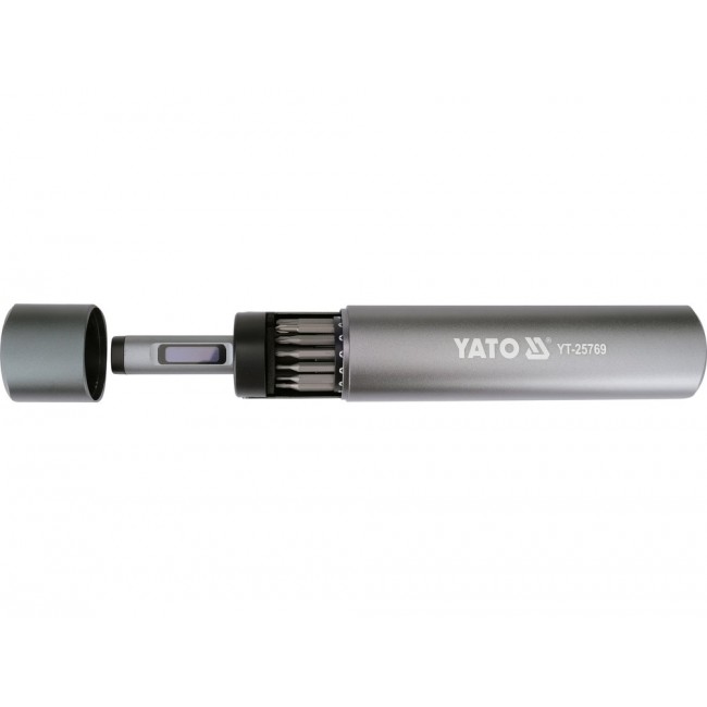 YATO Cordless Screwdriver Set with Bits 3.7 V, 61 Pieces, YT-25769