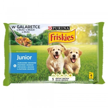 FRISKIES Junior Chicken with Peas - wet dog food - 4x100g