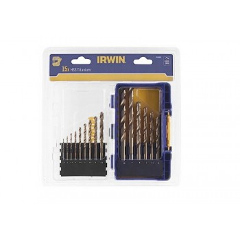 IRWIN ZESTAW 15szt. HSS TiN 1.5mm, 2mm, 2.5mm, 3mm, 3.5mm, 4mm, 4.5mm, 5mm, 5.5mm, 6mm, 6.5mm, 7mm, 8mm, 9mm, 10mm