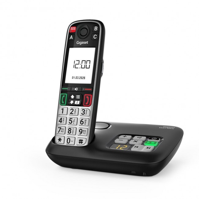 Gigaset EASY 500A Analog/DECT telephone Caller ID Black, Silver