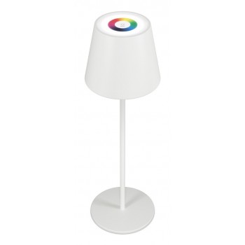 RealPower LED-RGB Tischlampe dimmbar mit Akku,weiss